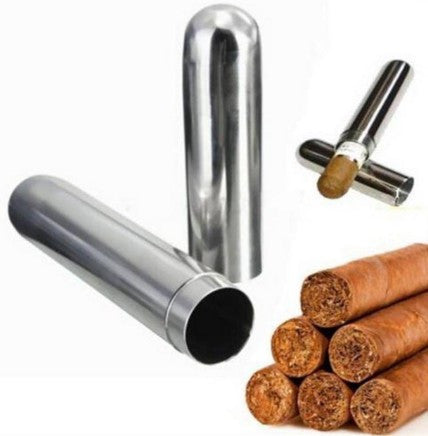 NEW Stainless Steel Cigar Tube Storage