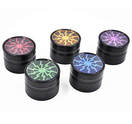 Tobacco Aluminum Grinder Dia. 63MM 4 Parts Lightning