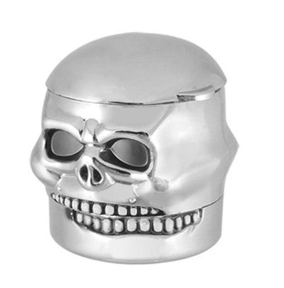 Silver Tone Skull Shaped Tobacco Grinder
